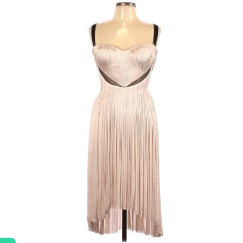 Women's Pleated Cutout Cocktail Dress in Blush
